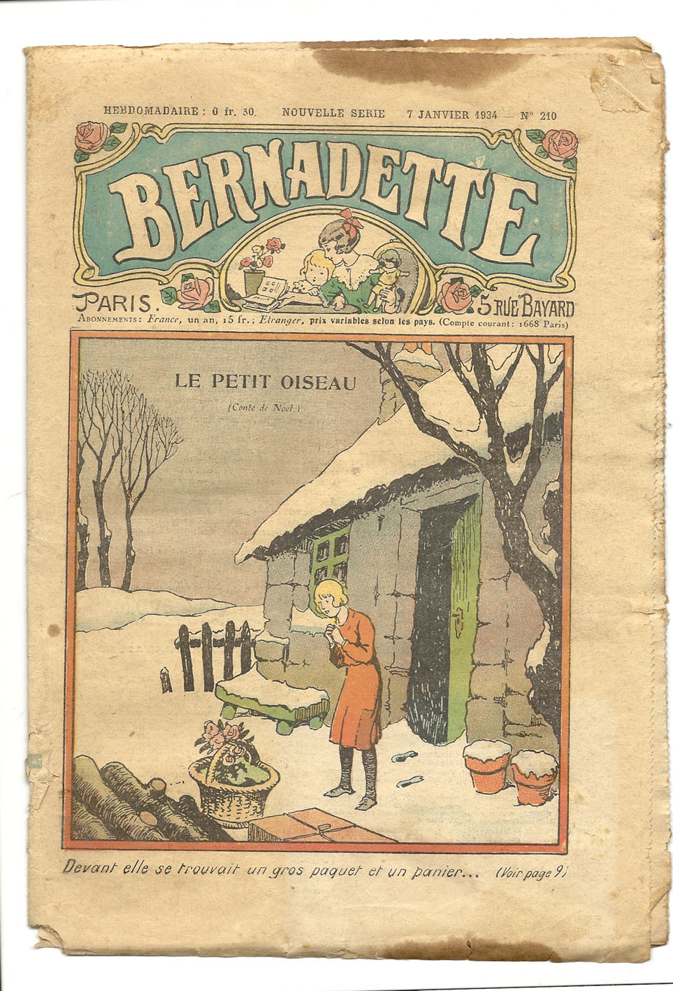 Junior, Revues Hebdomadaires, Bernadette - Le Petit Oiseau - 7 Janvier 1934 - N° 210 - Autres & Non Classés