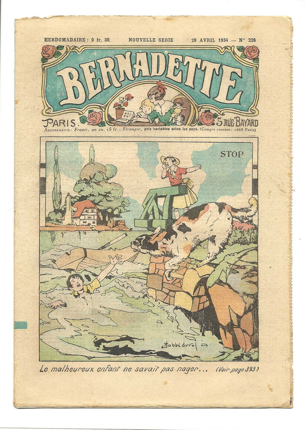 Juniors, Revues Hebdomadaires, Bernadette - Stop - 29 Avril 1934 - N° 226 - Autres & Non Classés