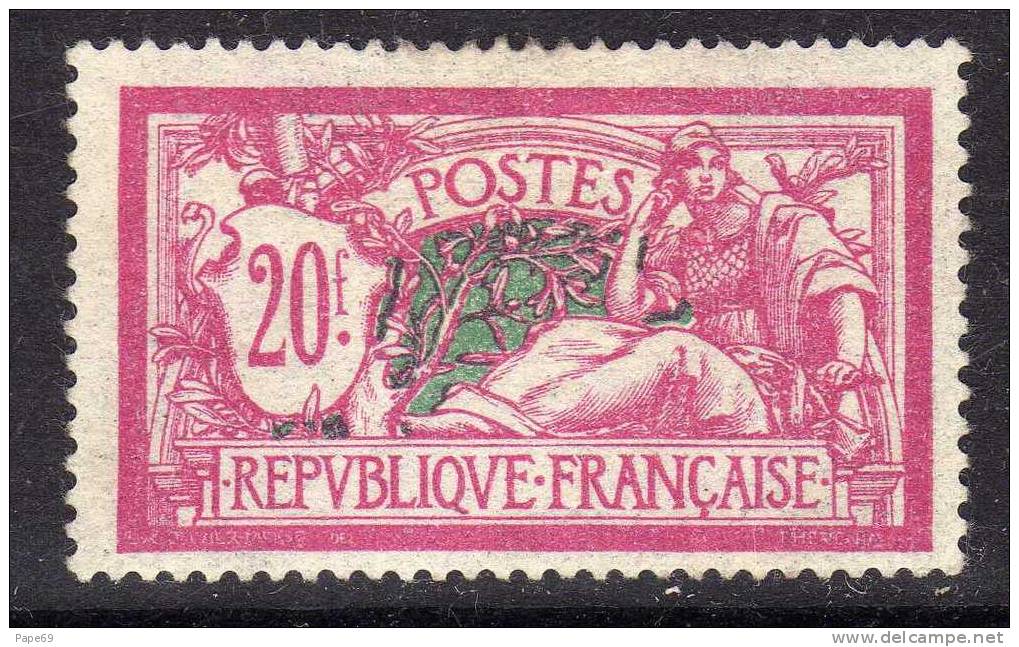 France N° 208 X Type Merson 20 F. Lilas-rose Et Vert-bleu Bon Centrage, Forte  Trace De Charnière  Sinon TB - 1900-27 Merson