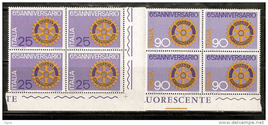 IT542 - ITALIA - Sassone 1134/5 ** - Rotary 70  (in Quartina) - 1961-70:  Nuovi