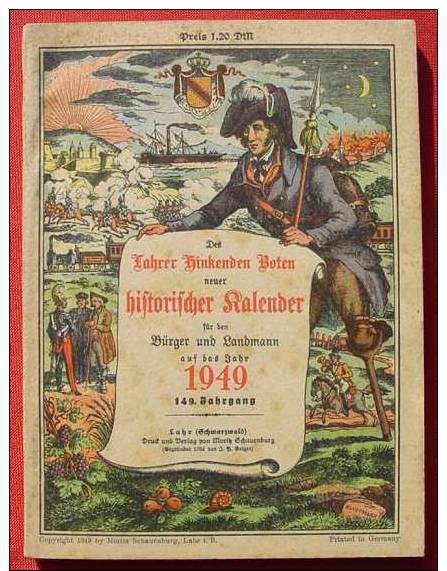 (1011357) Lahrer Hinkenden Boten. Kalender 1949. 128 S., Schauenburg, Lahr 1948 - Kalender