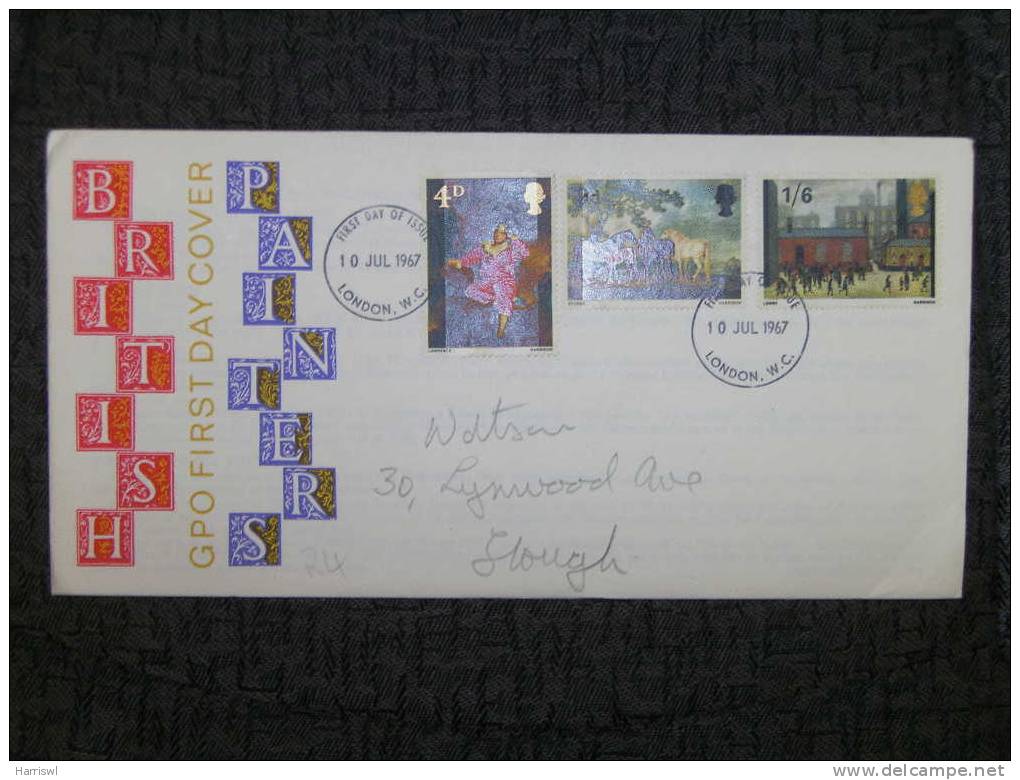 GB FDC 1967 BRITISH PAINTERS - 1952-1971 Pre-Decimal Issues