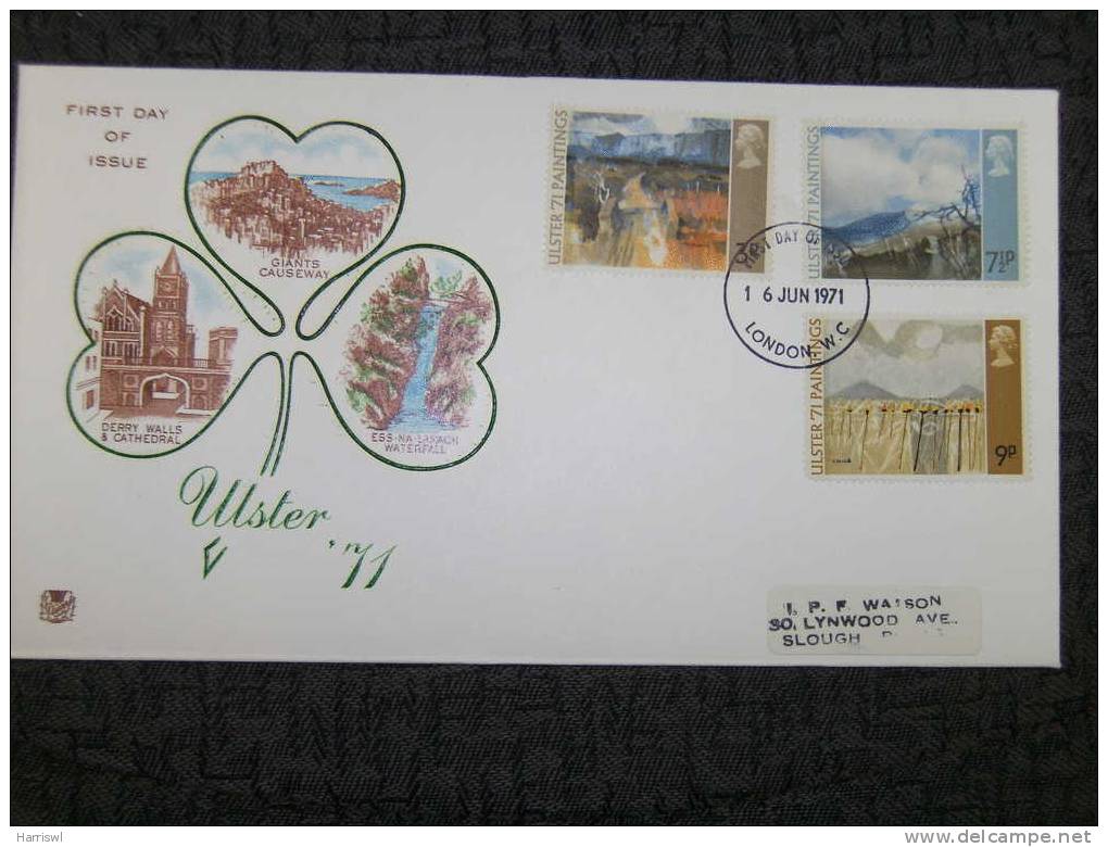 GB FDC 1971 ULSTER PAINTINGS COVER - 1971-1980 Decimal Issues