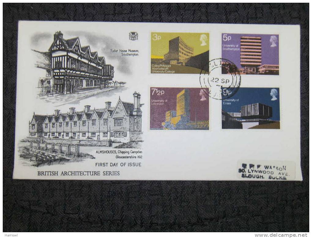 GB FDC 1971 BRITISH ARCHITECTURE SERIES COVER - 1971-1980 Em. Décimales