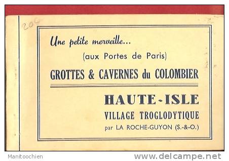 DEP 95 HAUTE ISLE  VILLAGE TROGLODYTIQUE CARNET DE 12 VUES GROTTES ET CAVERNES DU COLOMBIER - Autres & Non Classés