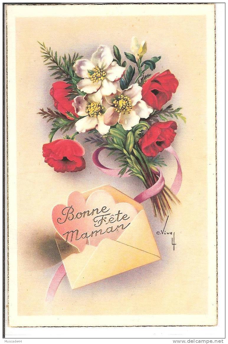 BONNE FETE MAMAN - FLEURS ET ENVELOPPE - Fête Des Mères