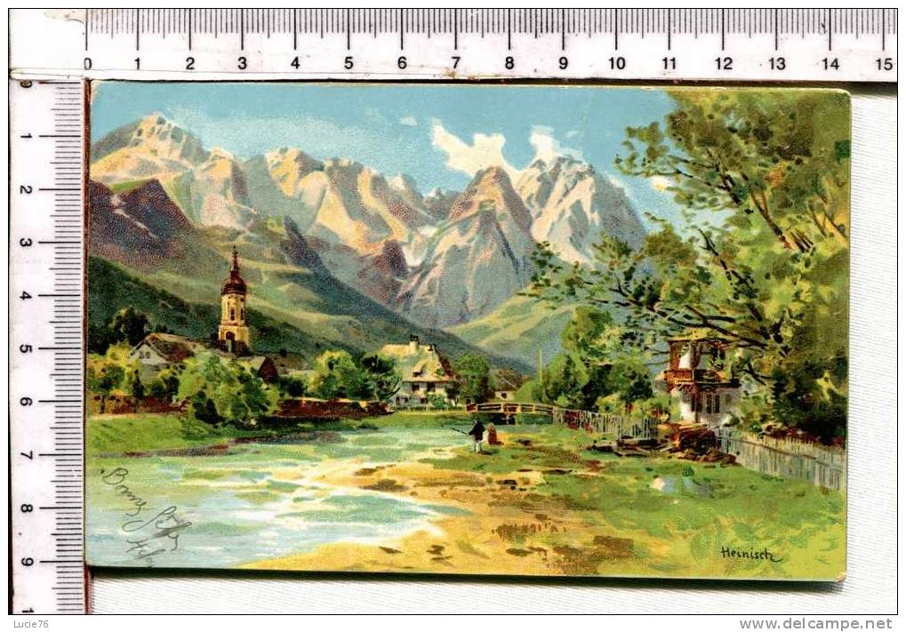 PAYSAGE MONTAGNARD  -  Illustration Signée    Heinisch - Sonstige & Ohne Zuordnung