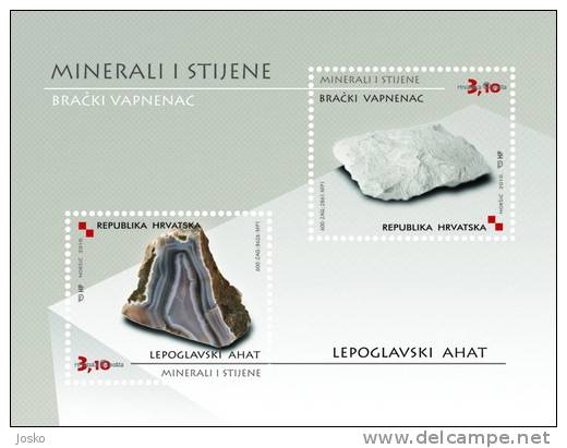 MINERALS AND ROCKS ( Croatia Bloc MNH** ) Minéraux Et Roches Geology Geologie Geologia Mineral Minerales Minerali - Iles