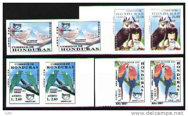 HONDURAS 2001 - América UPAEP - Birds. Imperforated Proofs - Honduras