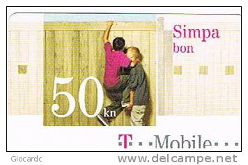 CROAZIA (CROATIA) -  T MOBILE  (RECHARGE GSM) - SIMPA BON: BOYS  - USED - RIF. 6648 - Croazia