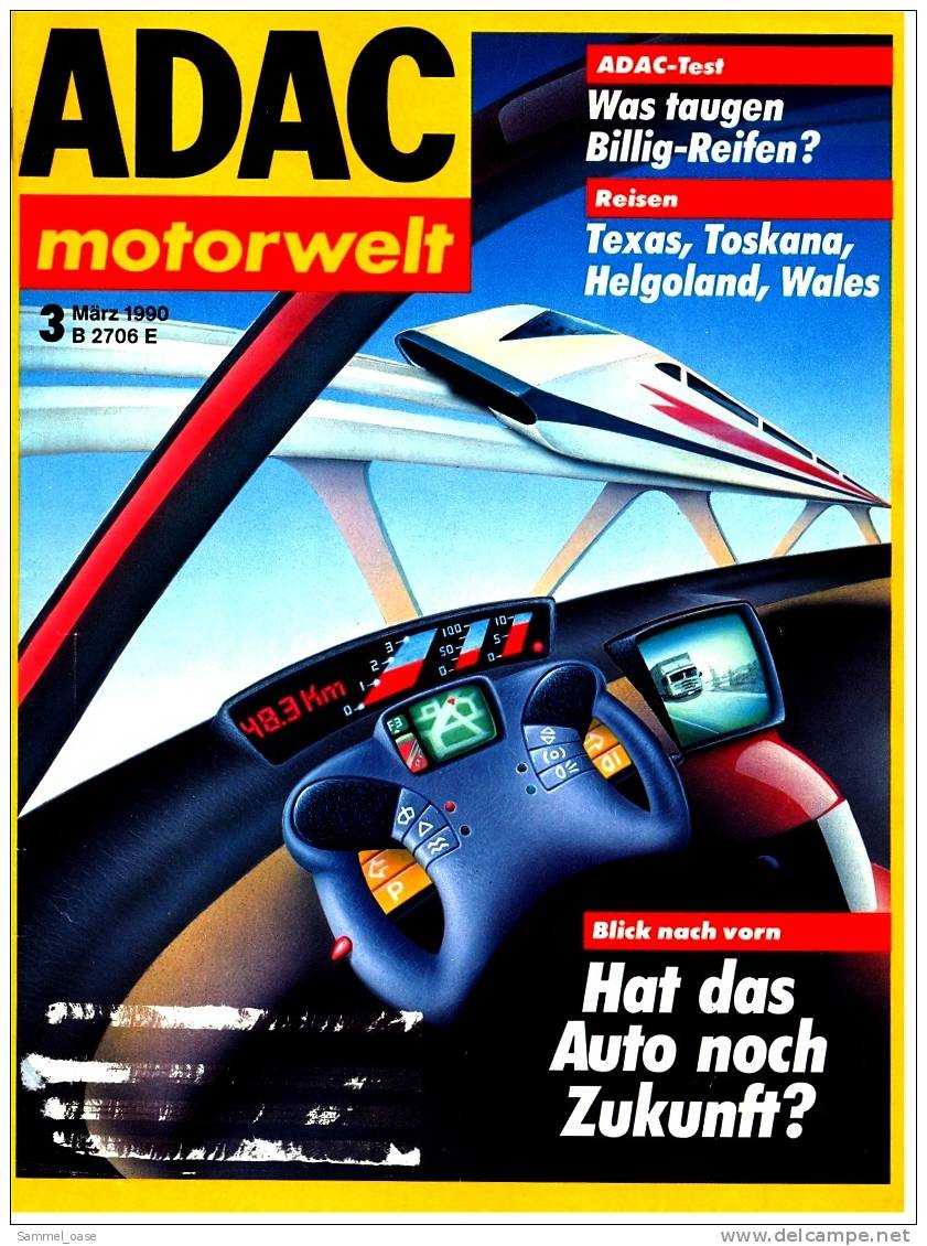 ADAC Motorwelt   3 / 1990  Mit :  Ford Sierra 90  -  Neu : Alfa 33 , Fiat Tempra  -  Export In Die DDR - Auto & Verkehr