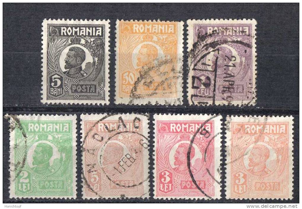 Rumänien; 1920/27; Michel 264/85 O; Ferdinand; 7 Werte - Usado