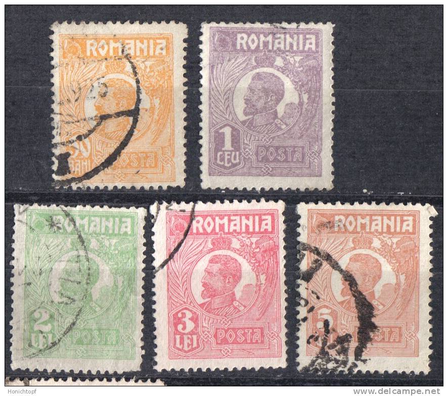 Rumänien; 1920/27; Michel 264/85 O; Ferdinand; 5 Werte - Used Stamps