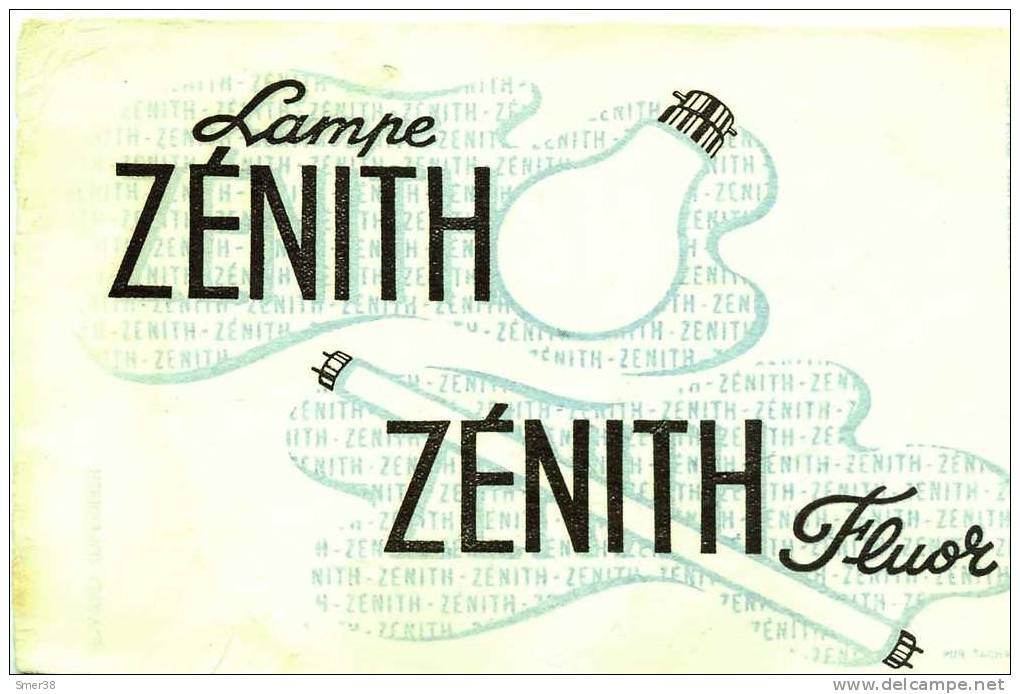 Ancien Buvard Lampe ZENITH - Electricité & Gaz