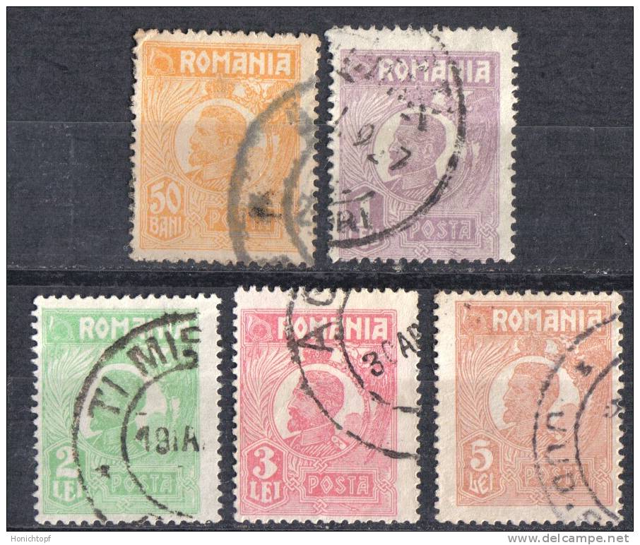 Rumänien; 1920/27; Michel 264/85 O; Ferdinand; 5 Werte - Used Stamps