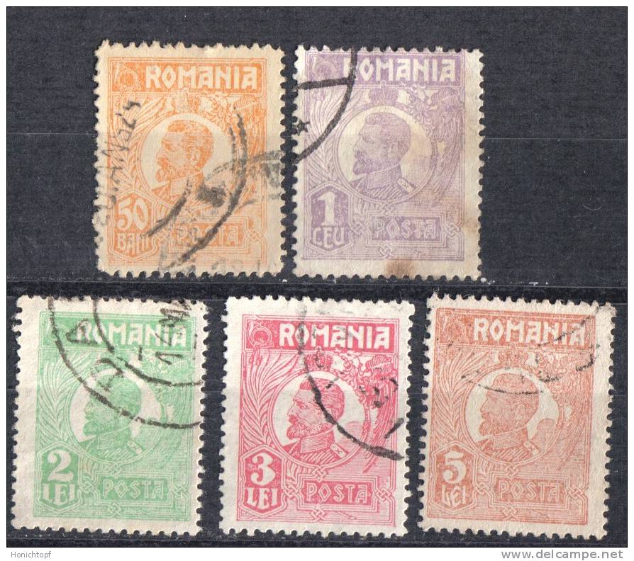 Rumänien; 1920/27; Michel 264/85 O; Ferdinand; 5 Werte - Gebraucht