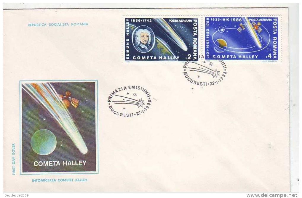 M1133 Entiers Postaux Halley Comet  FDC Romania 1986 Perfect Shape - Europe