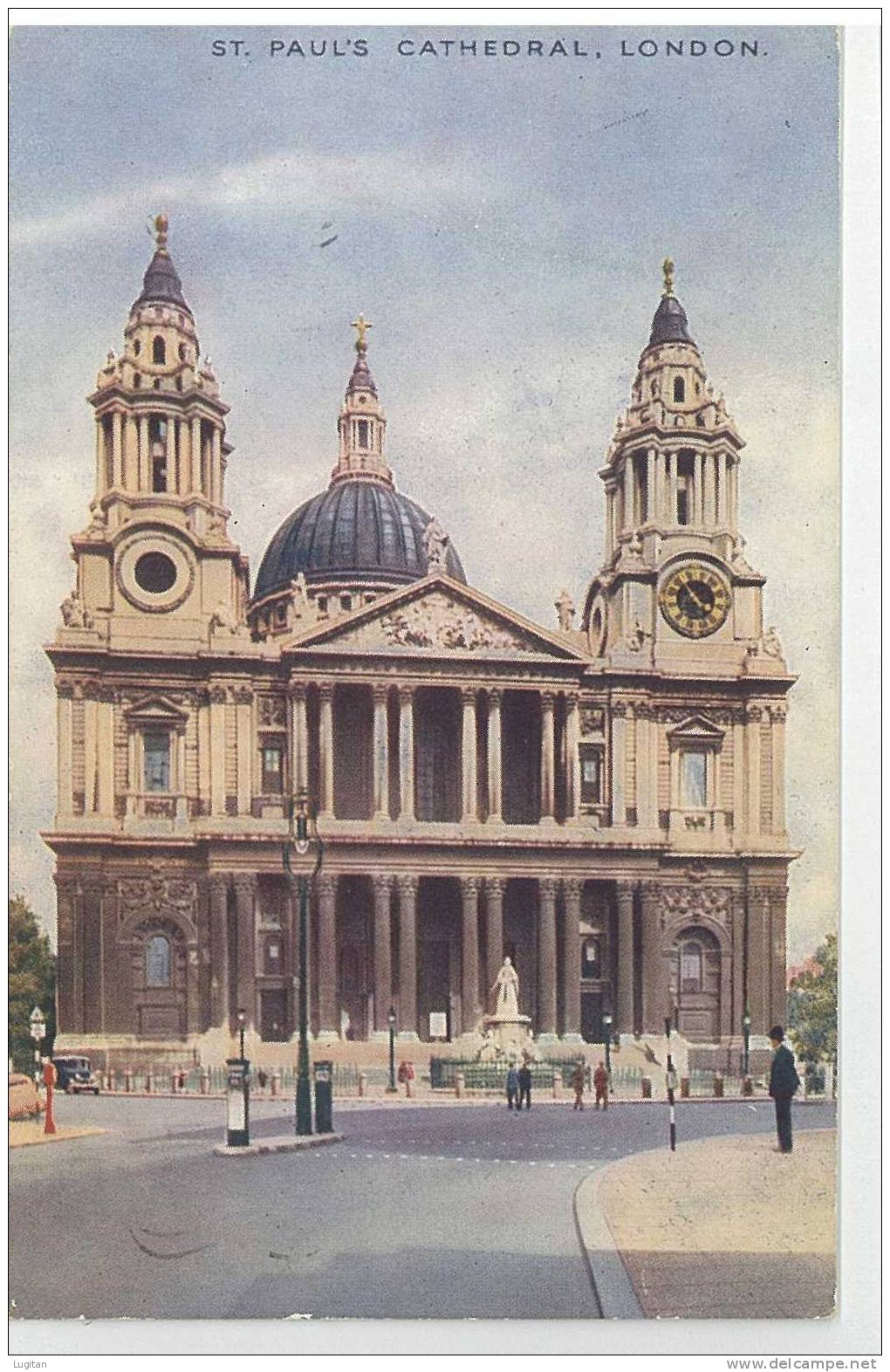 Cartolina - ST. PAUL'S CATHEDRAL - LONDON - LONDRA - ANIMATA - VIAGGIATA NEL 1947 - St. Paul's Cathedral