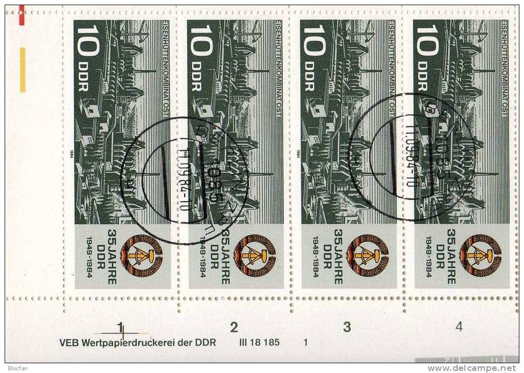 Stahlwerk 35 Jahre DDR 2893 Bogen Mit DV O 9€ Industrie/Verteidigung Bloque Hb Bloc Ms Military Sheetlet Bf GDR Germany - 1st Day – FDC (sheets)