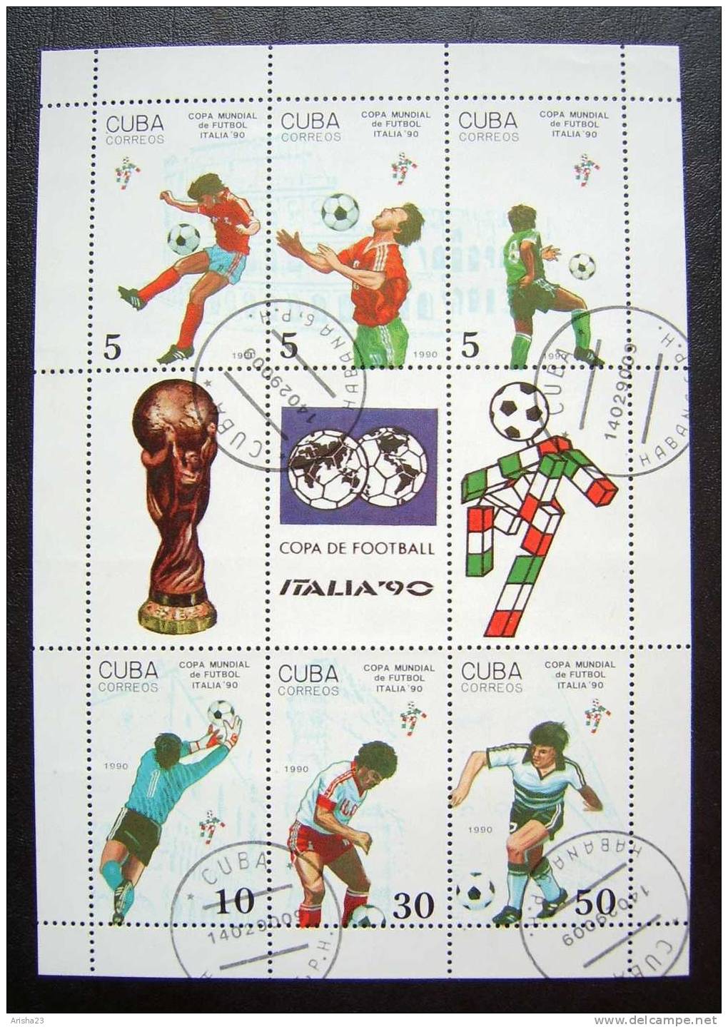 Bc19. Cuba 1990  - SPORT Football - Block - Blocks & Kleinbögen