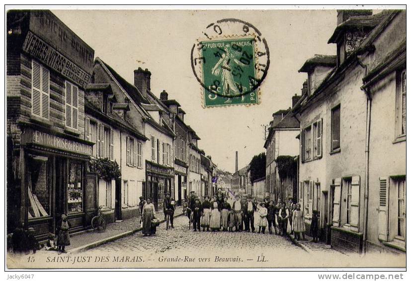 SAINT-JUST-DES-MARAIS (oise) - Grande-Rue Vers Beauvais - Autres & Non Classés