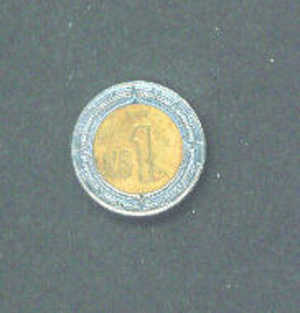 MEXICO -  1994 1 Peso Bimetal Reverse Eagle Circ. - Mexico