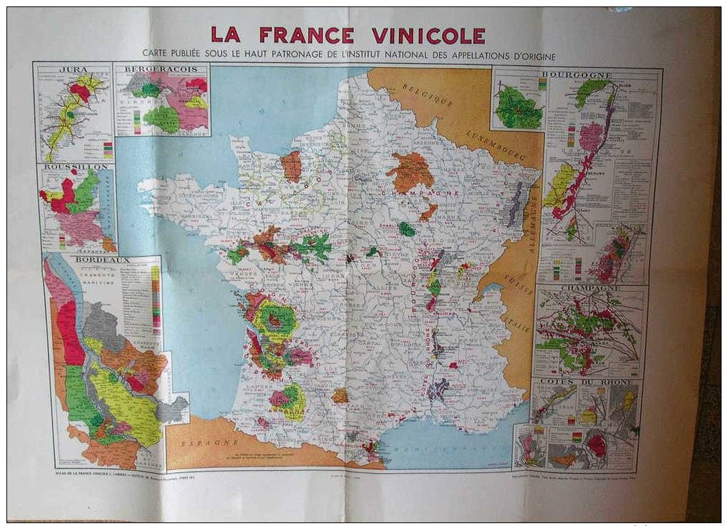 CARTE LA FRANCE  VINICOLE - Autres & Non Classés