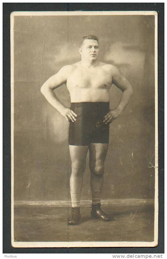 7-TIMES PROFESSIONAL WRESTLING WORLD CHAMPION JAAN JAAGO,  OLD REAL PHOTO POSTCARD 1 - Ringen