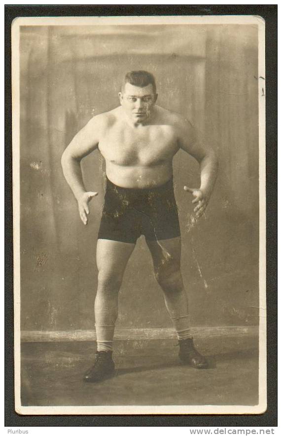 7-TIMES PROFESSIONAL WRESTLING WORLD CHAMPION JAAN JAAGO,  OLD REAL PHOTO POSTCARD 2 - Ringen