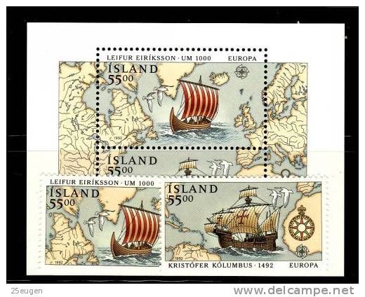 ICELAND  1992 EUROPA CEPT   MNH - 1992