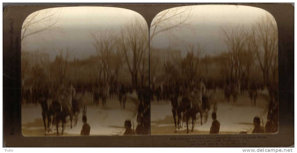 CARRIAGE OF PRINCE HENRY  AND HIS PARTY ARRIVING AT THE WHITE HOUSE 24/02/1902 - Washington DC