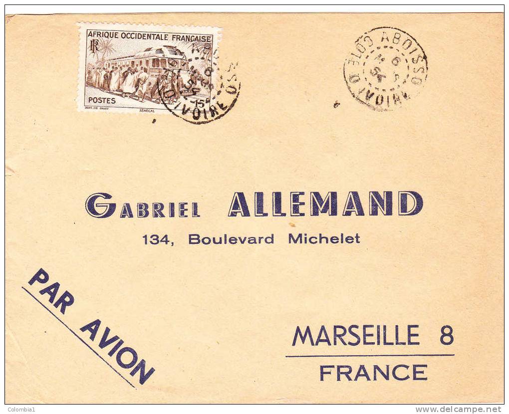 AOF Lettre D ABOISSO Du 6 MARS 1954 - Lettres & Documents