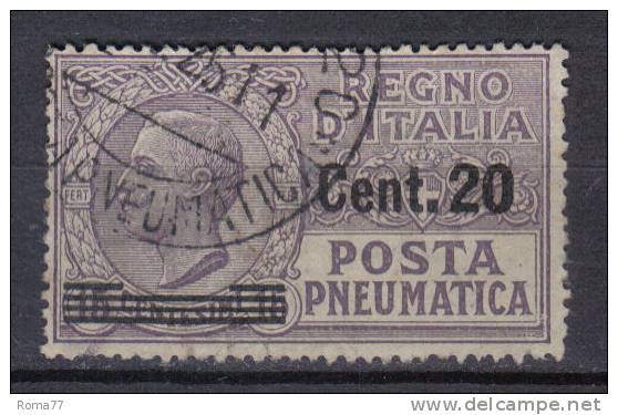 SS3144 - REGNO , Posta Pneumatica 20/15 Cent N. 6  Usato - Pneumatic Mail