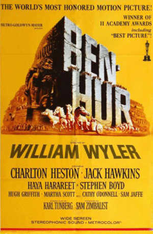 Art Print Reproduction On Original Painting Canvas, New Picture, Movie Placard, Poster, Film, Ben Hur, Reproduction - Cinema Advertisement