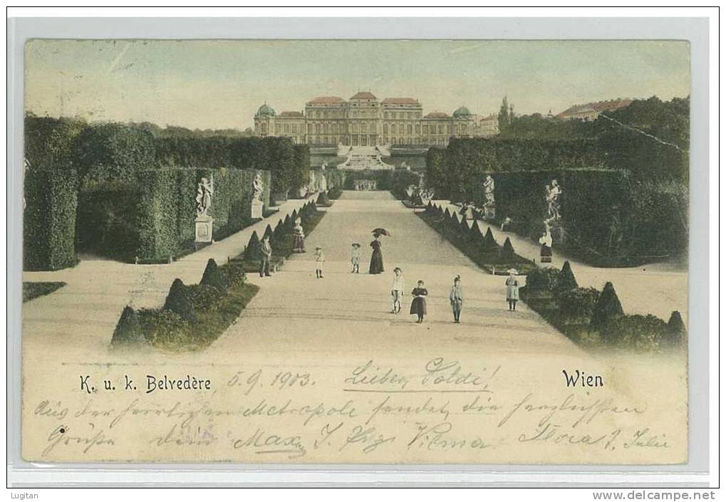 Cartolina - WIEN - VIENNA - BELVEDERE - RETRO VARIETA' DEL 5 H. CIFRA SPOSTATA - AUSTRIA - Schönbrunn Palace