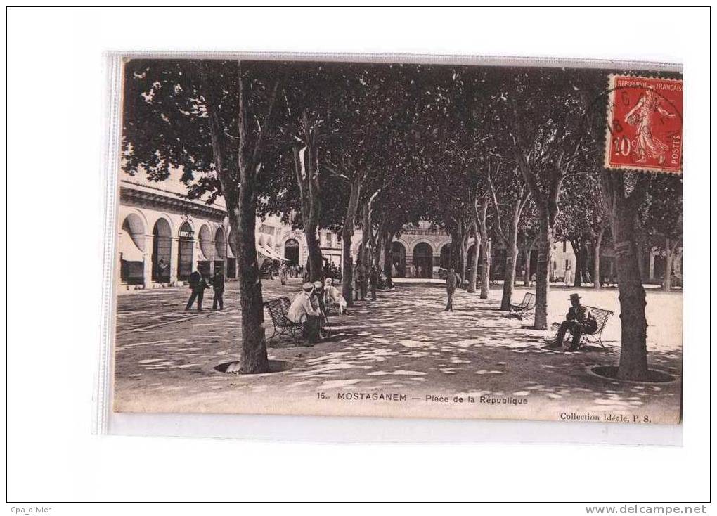 ALGERIE Mostaganem Place De La République, Animée, Ed Idéale PS 16, 1908 - Mostaganem