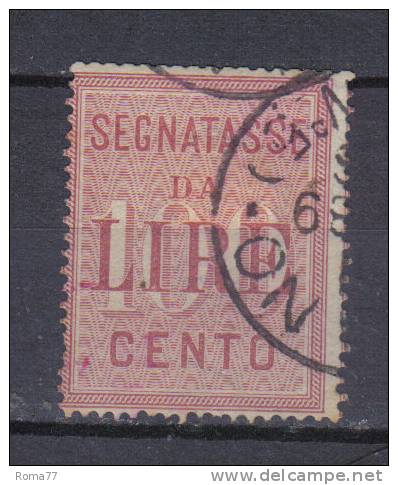 SS3168 - REGNO 1884 , Segnatasse Il 100 Lire N. 16  Usato - Taxe