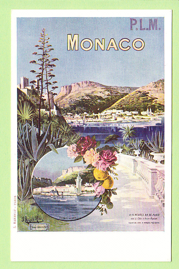 Hugo D'Alesi : CPA  Monaco. Chemins De Fer P L M. TBE. 2 Scans. Edition Barreau - D'Alési, Hugo