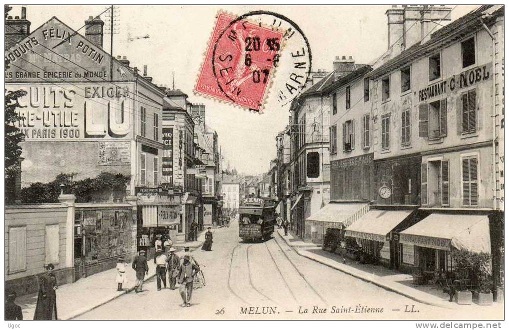 CPA - 77 - MELUN - La Rue Saint-Etienne - 851 - Melun