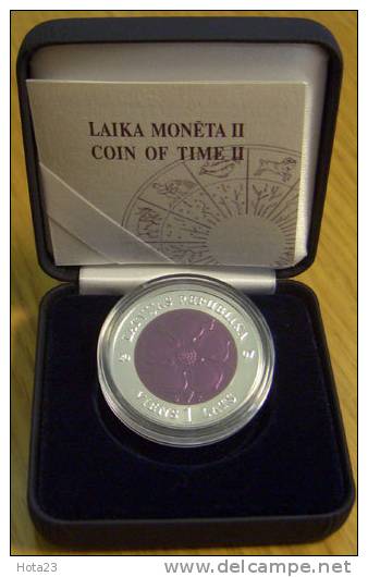 Latvia - 1 Lats Silver Coin  Of Time II, Silver, Niobium -  2007 Year - Latvia