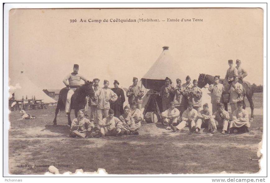 56 COETQUIDAN   Entrée D'une Tente Tambour  Trompette Musicien - Guer Coetquidan