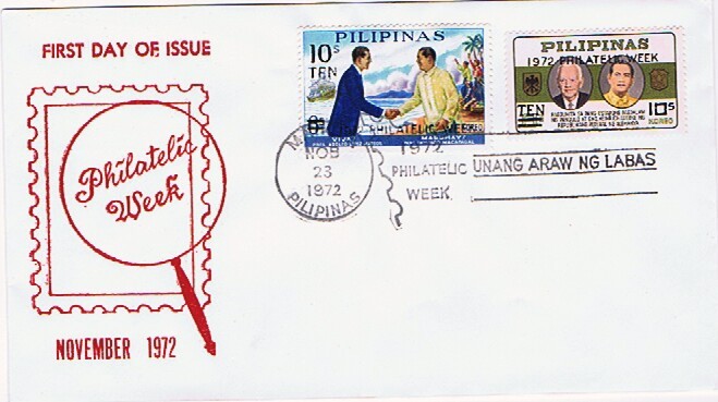 1972  Philatelic Week   Sc  1166-7    Unadressed FDC - Philippines