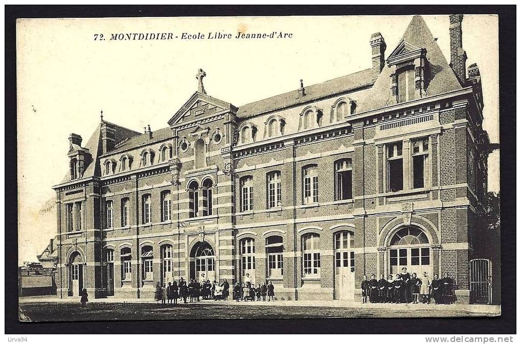 CPA  ANCIENNE- FRANCE- MONTDIDIER (80)- ECOLE LIBRE JEANNE-D'ARC AVEC BELLE ANIMATION - Montdidier