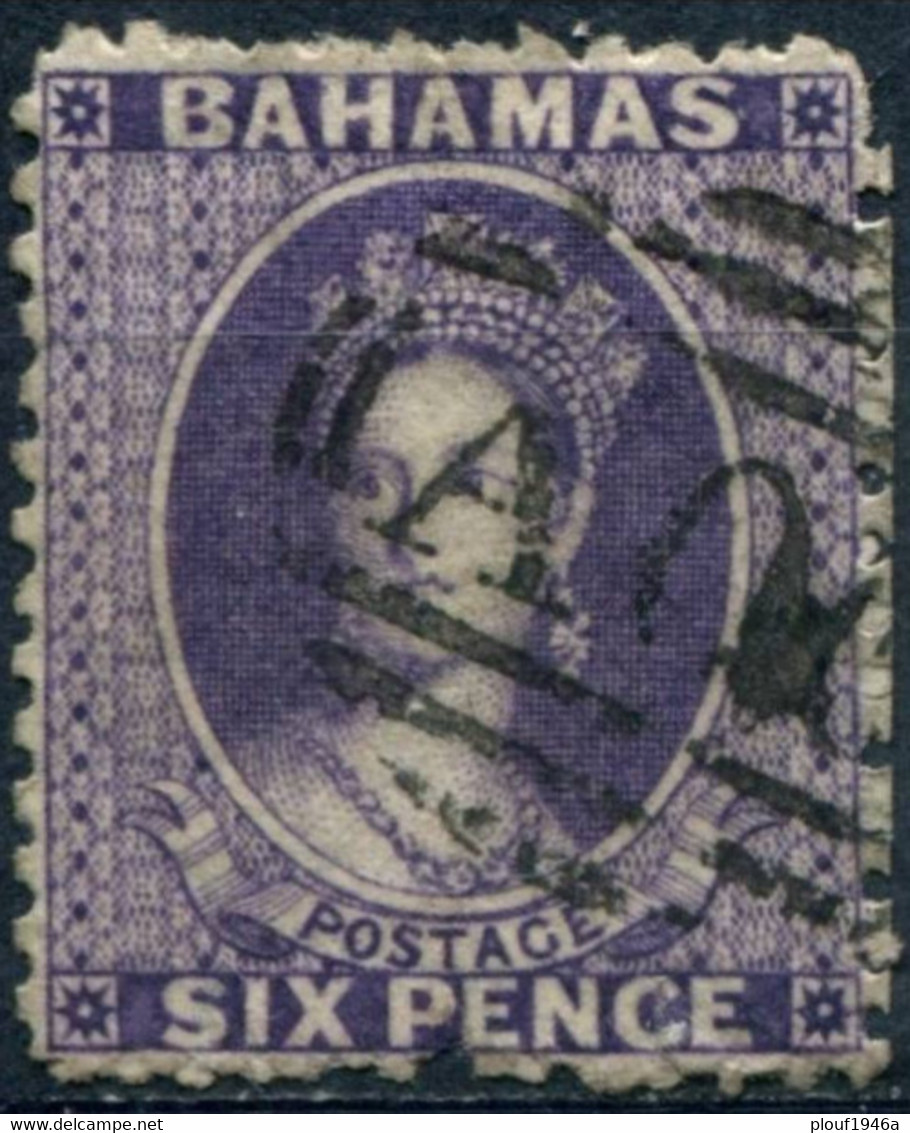 Pays :  52 (Bahamas : Colonie Britannique)  Yvert Et Tellier N° :    7 (o)  Filigrane Inversé - 1859-1963 Colonie Britannique