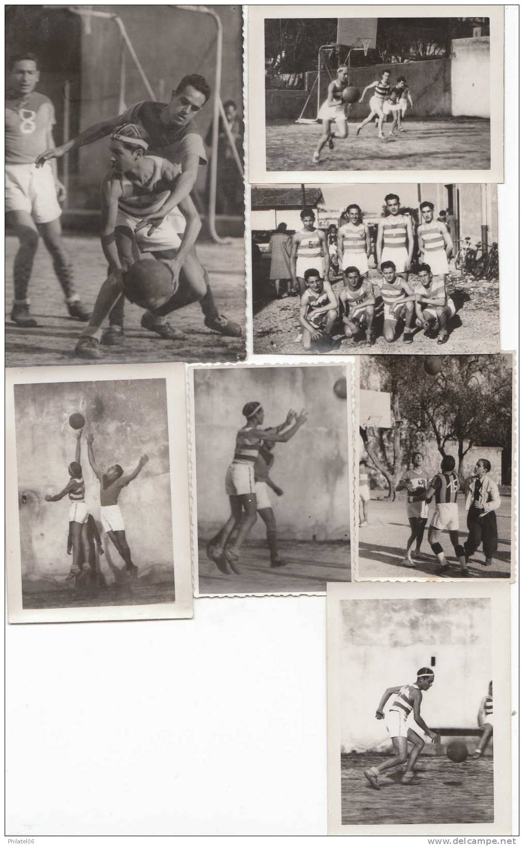 7 PETITES PHOTOS  BASKET BALL  NICE  1941 9 X 6 CM ( UNE PHOTO 13 X 9) - Sports