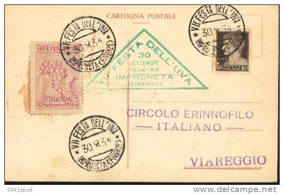 1934  Italia  Impruneta Firenze  Vins Raisin Vignoble Wine Grape Vineyard - Vins & Alcools