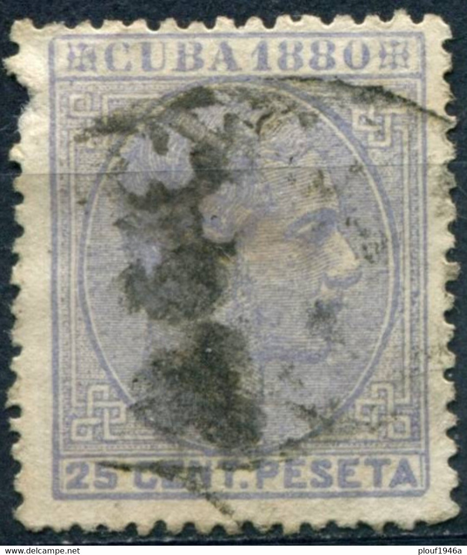 Pays : 145 (Cuba : Colonie Espagnole)      Yvert Et Tellier N°:     37 (o) - Cuba (1874-1898)