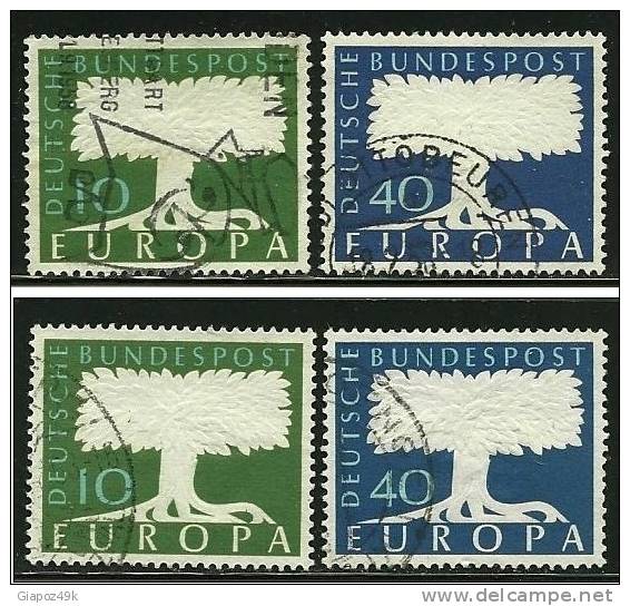 ● GERMANIA R.F.T. 1957 - EUROPA - N. 140 / 41 Usati , Serie Completa - Cat. ?  € - Lotto N. 1330 /31 - 1957