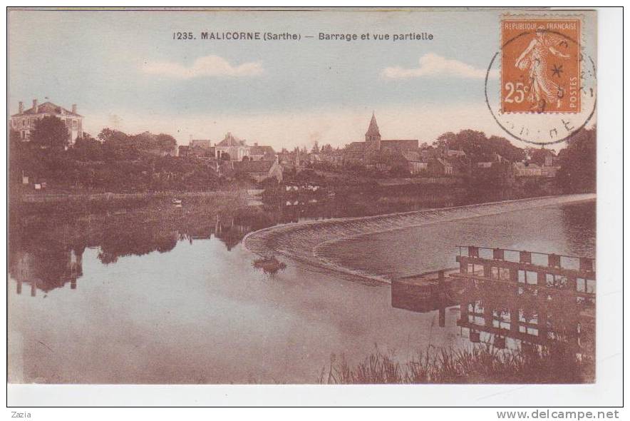 72.128/ MALICORNE - Barrage Et Vue Partielle - Malicorne Sur Sarthe