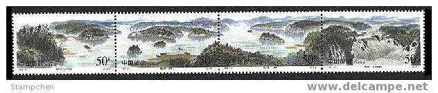 China 1998-17 Jingpo Lake Stamps Waterfall Mount Falls Geology Forest Bridge - Eau